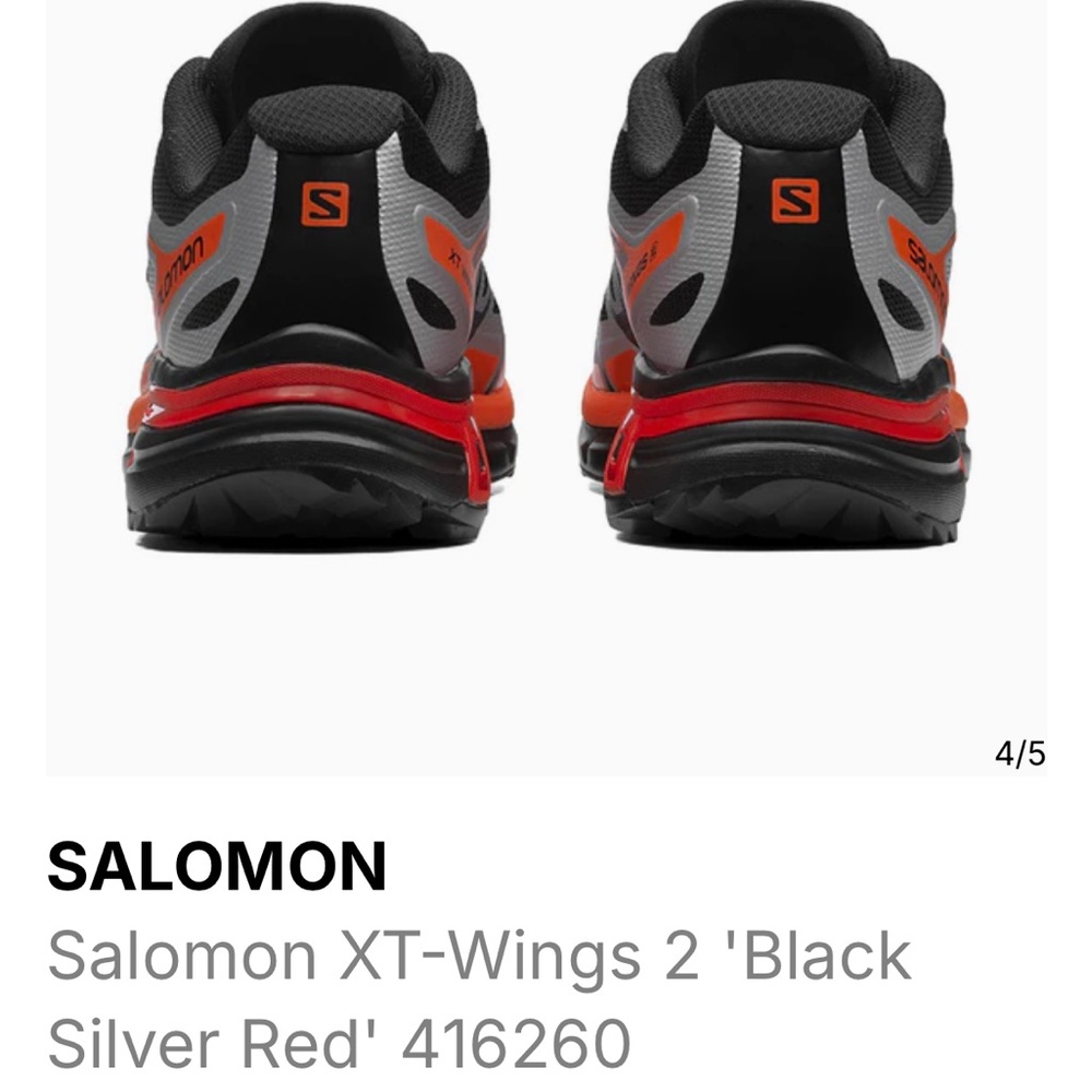 Salomon XT-Wings 2 Black Silver Vibrant Orange Men's Shoes size 9.5. - Picture 4 of 16